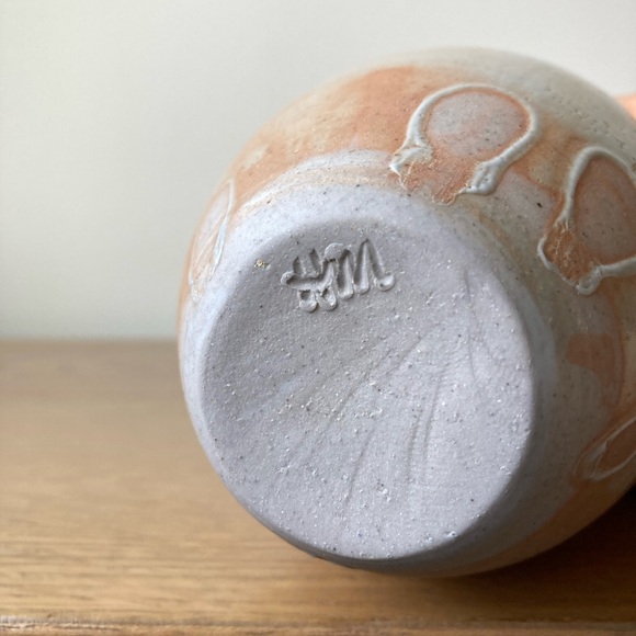 studio pottery vanilla sherbet artist signed handthrown stoneware vase handmade - Picture 5 of 10